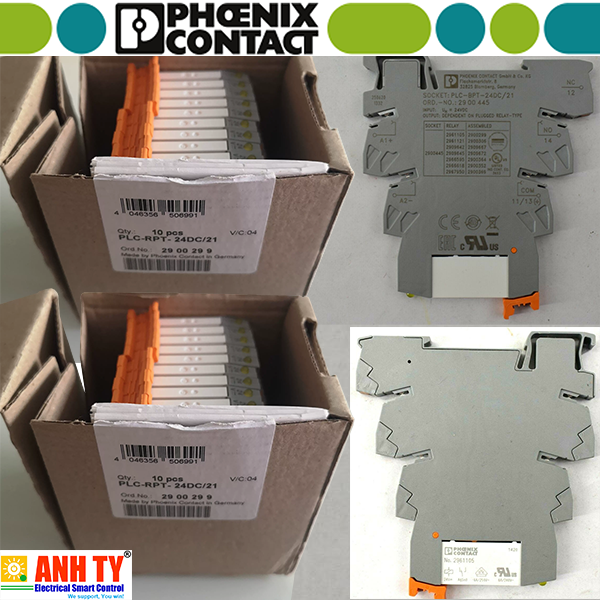 Rơ le tép Phoenix Contact PLC-RPT- 24DC/21 - 2900299 | 1-PDT 250V AC/DC 6A Coil 24VDC