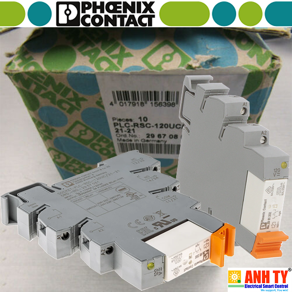 Rờ le tép Phoenix Contact PLC-RSC-120UC/21-21 - 2967086 | 2-PDT 250V AC/DC 6A Coil 120VAC/ 110VDC