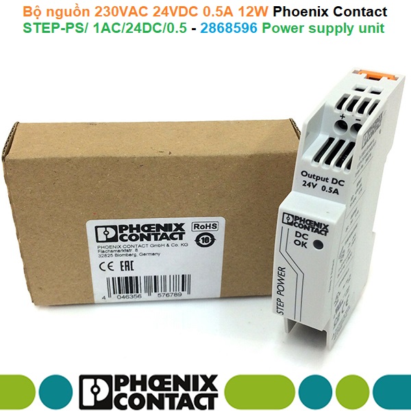 Phoenix Contact STEP-PS/ 1AC/24DC/0.5 - 2868596 Power supply unit - Bộ nguồn 230VAC 24VDC 0.5A 12W