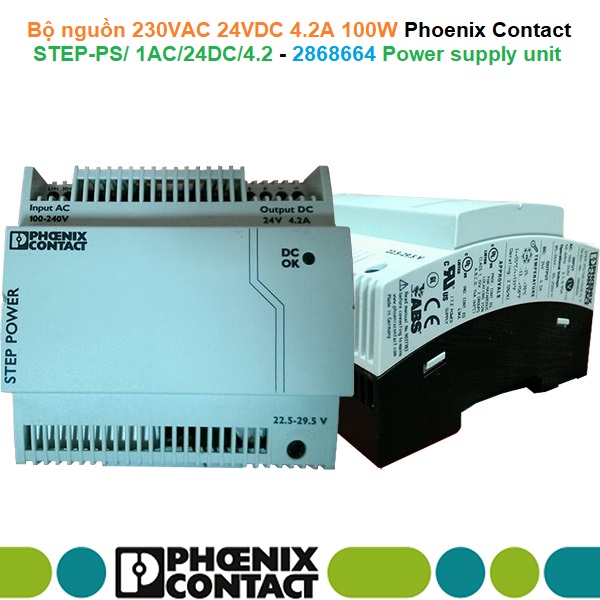 Phoenix Contact STEP-PS/ 1AC/24DC/4.2 - 2868664 Power supply unit - Bộ nguồn 230VAC 24VDC 4.2A 100W