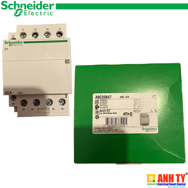 Khởi động từ Contactor Schneider - Acti 9 Contactor iCT - A9C20847 - iCT 4P 4NC 40A 400V 50Hz