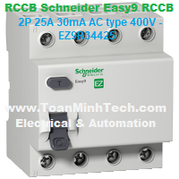 CB chống dòng rò RCCB Schneider - Easy9 RCCB - 4P 25A 30mA AC type 400V - EZ9R34425