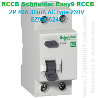 CB chống dòng rò RCCB Schneider - Easy9 RCCB - 2P 40A 30mA AC type 230V - EZ9R36240