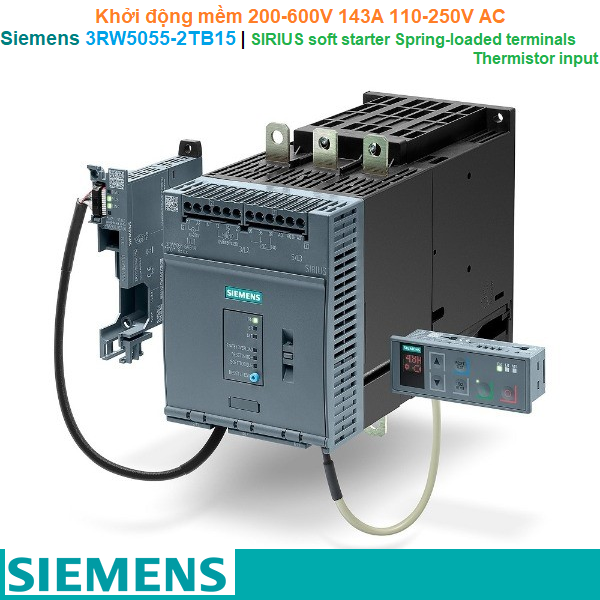 Siemens 3RW5055-2TB15 | Khởi động mềm SIRIUS soft starter 200-600V 143A 110-250V AC Spring-loaded terminals Thermistor input