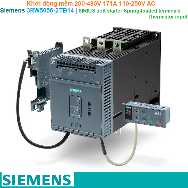 Siemens 3RW5056-2TB14 | Khởi động mềm SIRIUS soft starter 200-480V 171A 110-250V AC Spring-loaded terminals Thermistor input