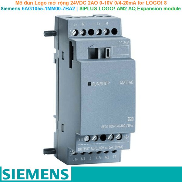 Siemens 6AG1055-1MM00-7BA2 | SIPLUS LOGO! AM2 AQ Expansion module -Mô đun Logo mở rộng 24VDC 2AO 0-10V 0/4-20mA for LOGO! 8