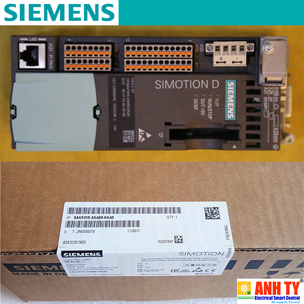 Siemens 6AU1410-2AA00-0AA0 | SIMOTION Drive-based Control Unit D410-2 DP -Mô-đun lập trình điều khiển chuyển động trục đơn Tùy chọn đa trục 5-DI 8-DI/DO 3-F-DI 1-F-DO 1-AI 1-Encoder 1-Drive-CLiQ 2-Profibus 1-Ethernet