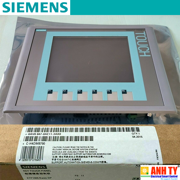 Siemens 6AV6647-0AE11-3AX0 | SIMATIC HMI KTP1000 Basic Color DP -Màn hình điều khiển Phím/Chạm TFT 10" 256-màu MPI/PROFIBUS DP WinCC flexible 2008 SP2 Compact/ WinCC Basic V11/ STEP 7 Basic V11 CD phần mềm nguồn mở