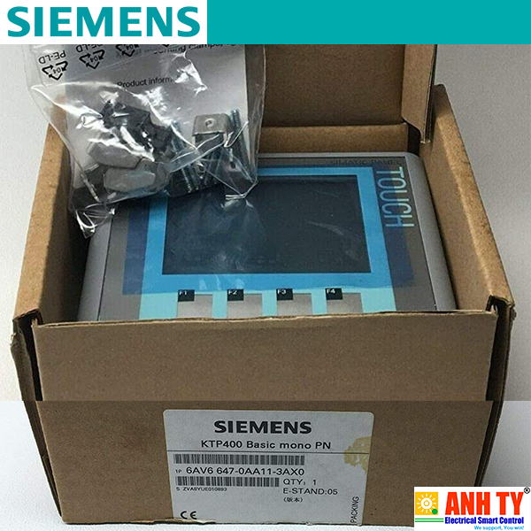 Siemens 6AV6647-0AJ11-3AX1 | SIMATIC HMI KP400 Basic Color PN -Màn hình điều khiển Phím Widescreen TFT 4" 256-màu PROFINET WinCC Basic V11 SP2/ STEP 7 Basic V11 SP2 CD-phần mềm mã nguồn mở