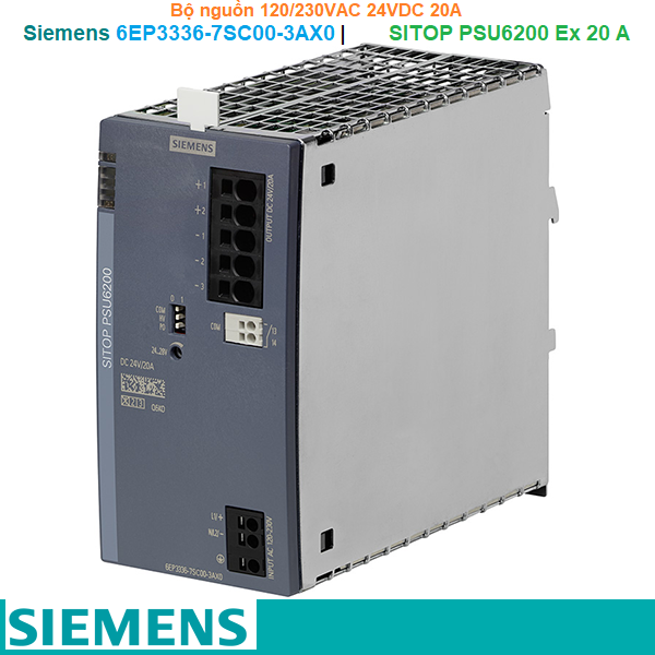 Siemens 6EP3336-7SC00-3AX0 | SITOP PSU6200 Ex 20 A -Bộ nguồn 120/230VAC 24VDC 20A