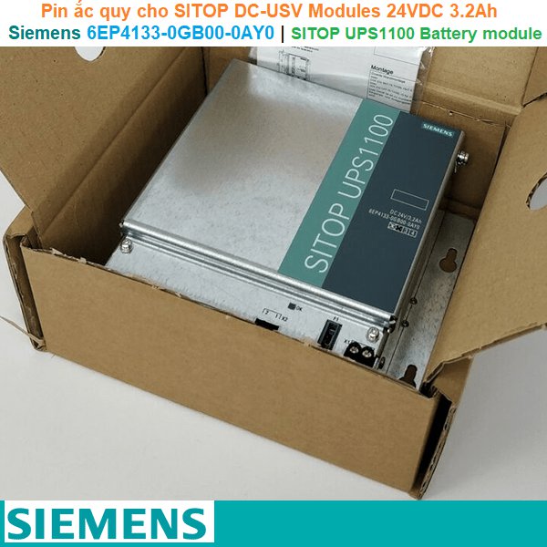 Siemens 6EP4133-0GB00-0AY0 | SITOP UPS1100 Battery module -Pin ắc quy cho SITOP DC-USV Modules 24VDC 3,2Ah