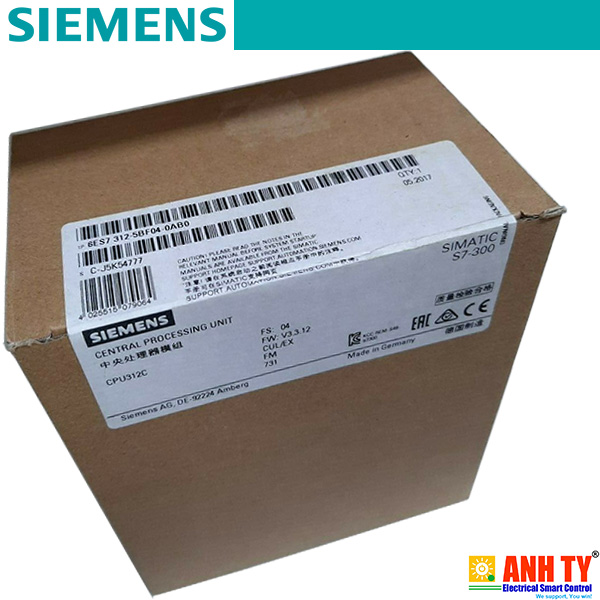 Siemens 6ES7312-5BF04-0AB0 | CPU 312C -Bộ lập trình PLC SIMATIC S7-300 MPI 10 DI/6 DQ 2Bộ đếm 10kHz Tích hợp nguồn 24VDC Mem 64KB