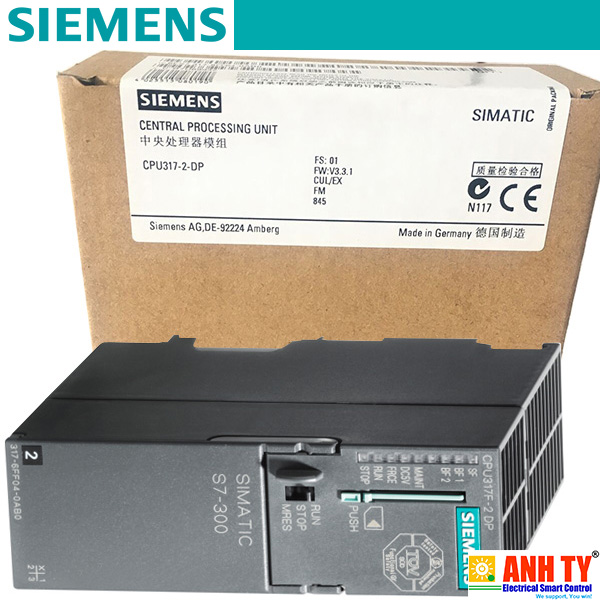 Siemens 6ES7317-6FF04-0AB0 | CPU 317F-2DP -Bộ lập trình PLC SIMATIC S7-300 1.5MB MPI/DP 12Mbit/s DP master/slave