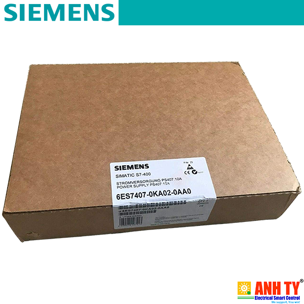 Siemens 6ES7407-0KR02-0AA0 | SIMATIC S7-400 Power supply PS407 10 A -Mô-đun nguồn Dải rộng UC 120/230V 5VDC 10A để dùng dự phòng