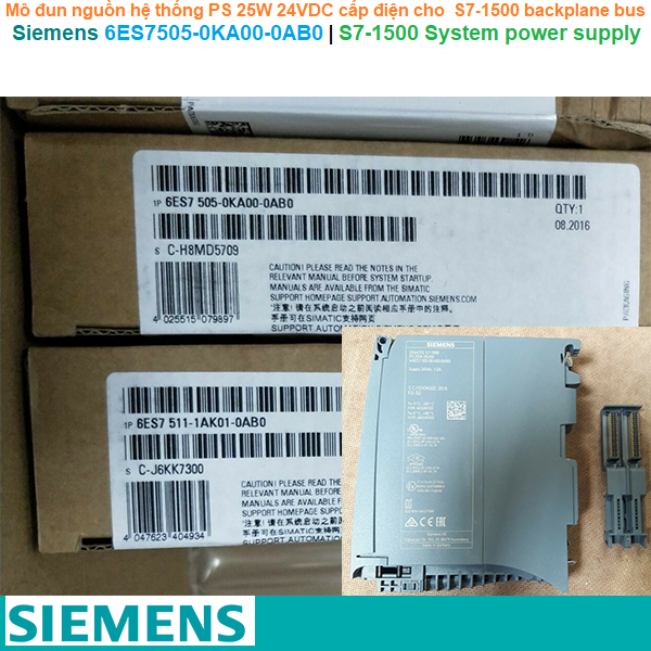Siemens 6ES7505-0KA00-0AB0 | S7-1500 System power supply -Mô đun nguồn hệ thống PS 25W 24VDC cấp nguồn cho S7-1500 backplane bus