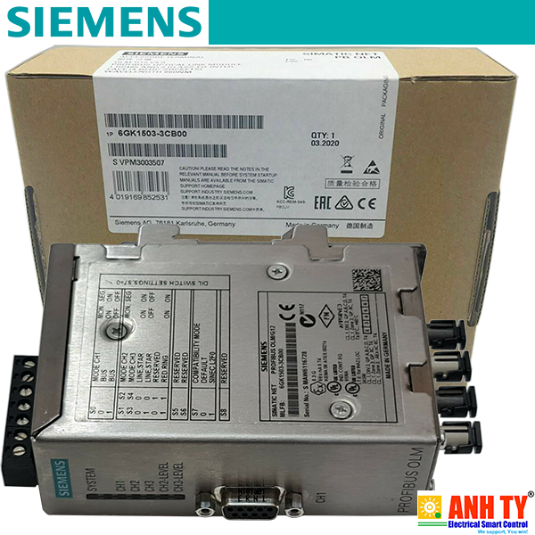 Siemens 6GK1503-3CB00 | PROFIBUS OLM/G12 V4.0 Optical Link Module -Mô-đun kết nối quang 1-RS485 2-glass-FOC 4-BFOC 2850m Signaling contact Measuring output