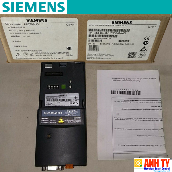 Siemens 6SE6400-1PB00-0AA0 | Micromaster 4 Profibus module -Mô-đun mục đích cơ học cho MM4 FX/GX