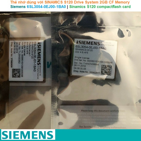 Siemens 6SL3054-0EJ00-1BA0 | Sinamics S120 compactflash card -Thẻ nhớ dùng với SINAMICS S120 Drive System 2GB CF Memory