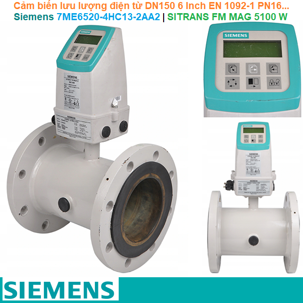 Siemens 7ME6520-4HC13-2AA2 | Cảm biến lưu lượng điện từ SITRANS F M MAG 5100 W DN150 6 Inch EN 1092-1 PN16 ASTM A 105