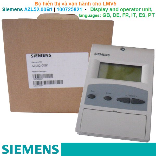 Siemens AZL52.00B1 | 100725821 - Display and operator unit, for LMV5, languages: GB, DE, FR, IT, ES, PT -Bộ hiển thị và vận hành