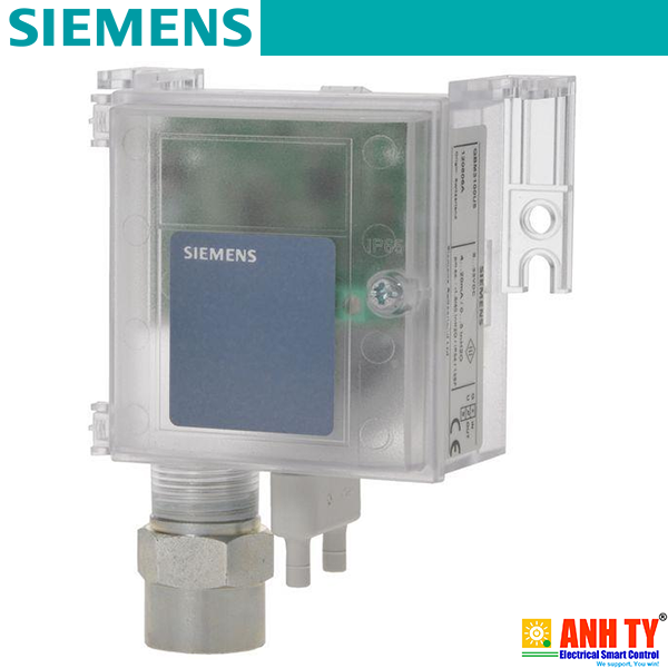 Siemens QBM3100U2.5 | Air differential pressure sensor -Cảm biến chênh lệch áp suất không khí 0-2.5" WC 4-20mA cho nhà/ Phòng/ Ống dẫn