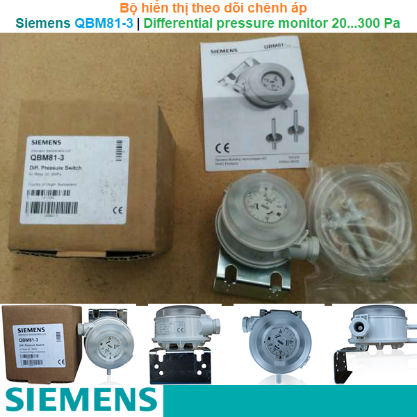 Siemens QBM81-3 | Differential pressure monitor 20...300 Pa - Bộ hiển thị theo dõi chênh áp