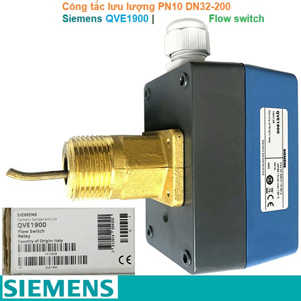 Siemens QVE1900 | Flow switch -Công tắc lưu lượng PN10 DN32-200