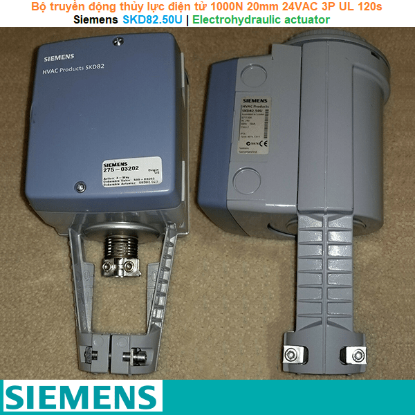 Siemens SKD82.50U | Electrohydraulic actuator -Bộ truyền động thủy lực điện tử 1000N 20mm 24VAC 9VA 3P UL 120s