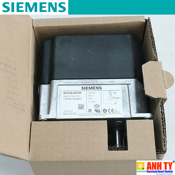Siemens SQM48.697B9 | S55451-D302-A100 | Actuator -Bộ truyền động 35Nm 90°/60s CAN bus Shaft 14mm+key Holding torque 35Nm