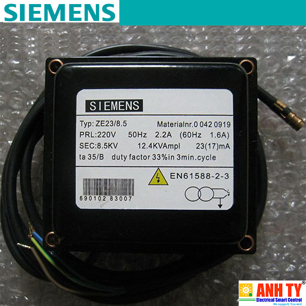 Siemens ZE23/8.5 | Ignition transformer -Biến áp đánh lửa 8.5kV 23mA 50Hz 220VAC