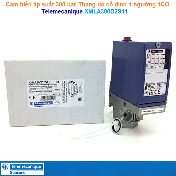 Telemecanique XMLA300D2S11 | Cảm biến áp suất 300 bar Thang đo cố định 1 ngưỡng 1CO