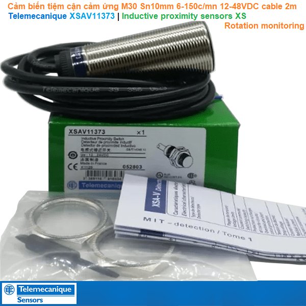 Telemecanique XSAV11373 | Inductive proximity sensors XS -Cảm biến tiệm cận cảm ứng Rotation monitoring M30 Sn10mm 6-150c/mn 12-48VDC cable 2m