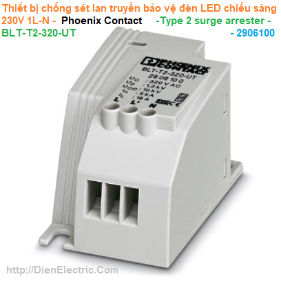 Thiết bị chống sét lan truyền bảo vệ đèn LED chiếu sáng 230V 1L-N - Phoenix Contact - BLT-T2-320-UT - 2906100