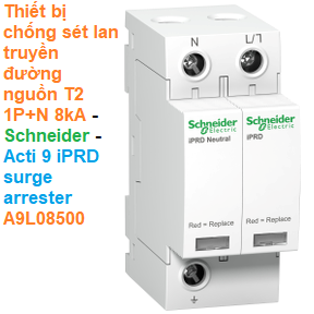 Thiết bị chống sét lan truyền đường nguồn T2 1P+N 8kA -Schneider - Acti 9 iPRD surge arrester A9L08500