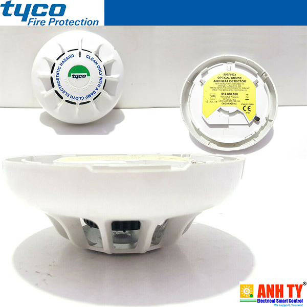 Tyco 801PHex (516.800.530) | Optical smoke heat detector -Đầu báo khói-cháy quang đa năng
