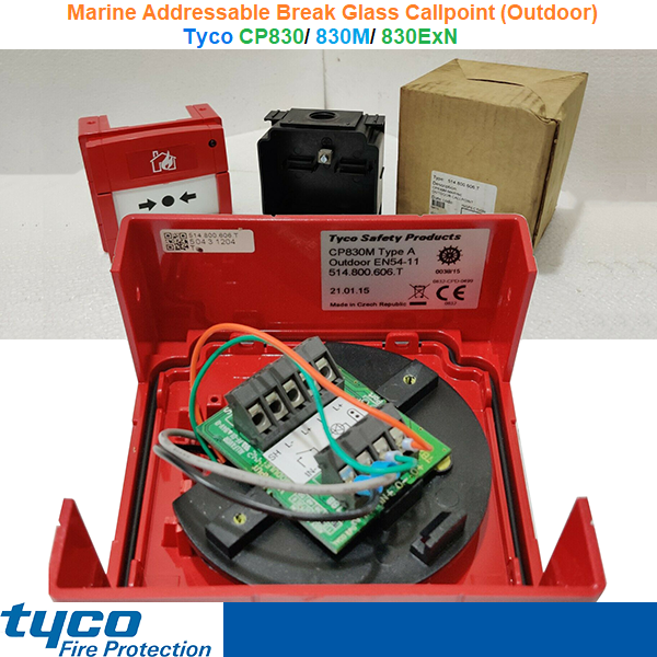 Tyco CP830/ 830M/ 830ExN | Addressable Break Glass Callpoint (Outdoor)