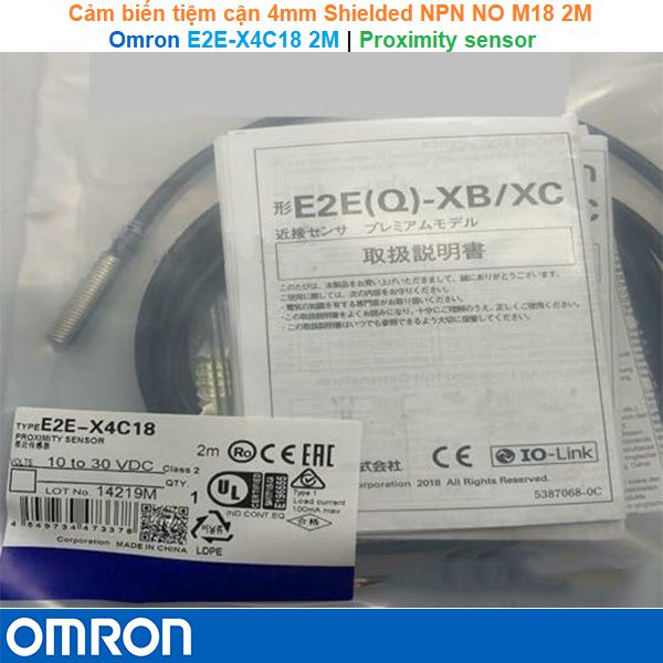 Omron E2E-X4C18 2M | Proximity sensor -Cảm biến tiệm cận 4mm Shielded NPN NO M18 2M