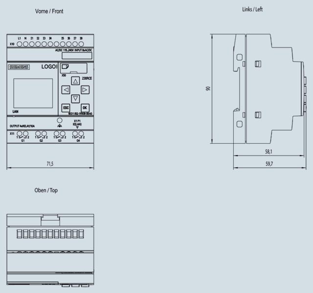 01 Bộ điều khiển PLC controller - Siemens - LOGO! 230 RCE 6ED1052-1FB08-0BA0
