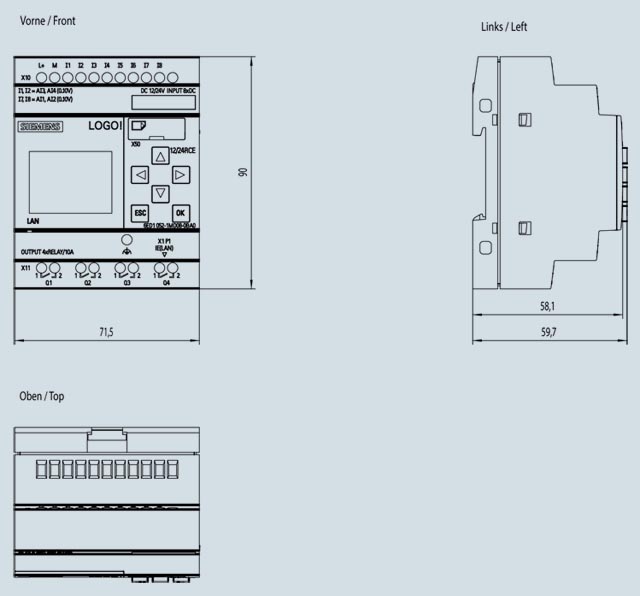 01 Bộ lập trình điều khiển PLC controller - Siemens - LOGO! 12/24RCE 6ED1052-1MD08-0BA0