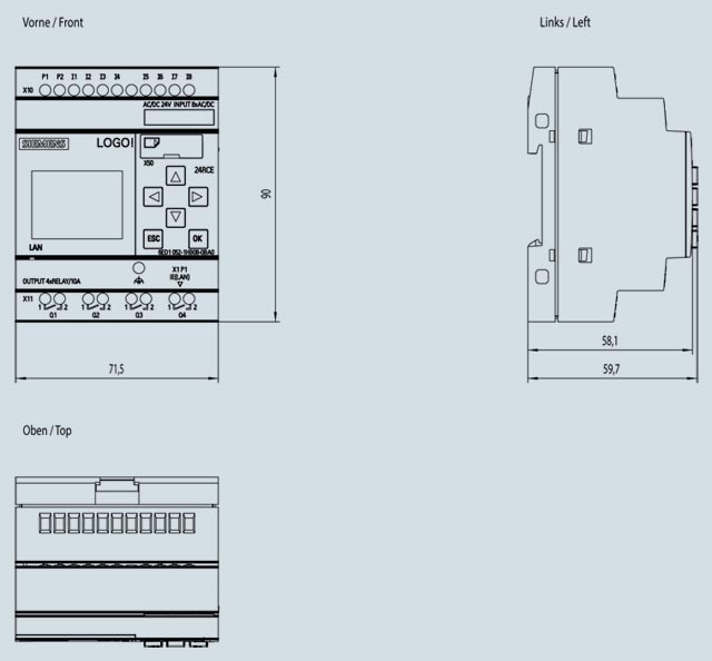 01 Bộ lập trình điều khiển PLC controller - Siemens - LOGO! 24RCE 6ED1052-1HB08-0BA0