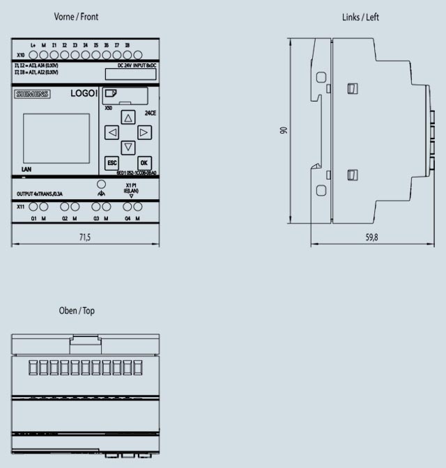 02 Bộ điều khiển PLC controller - Siemens - LOGO! 24 CE 6ED1052-1CC08-0BA0
