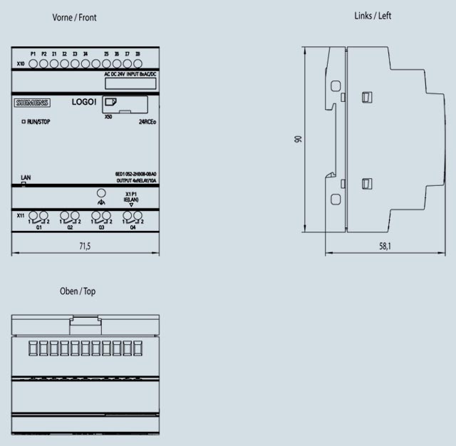 03 Bộ lập trình điều khiển PLC controller - Siemens - LOGO! 24RCEO (AC) 6ED1052-2HB08-0BA0