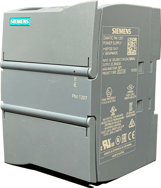 Siemens 6EP1332-1SH71, Siemens SIMATIC S7-1200 Power Module PM1207, Mô-đun nguồn Siemens 6EP1332-1SH71, Mô-đun nguồn Siemens SIMATIC S7-1200 PM1207, Mô đun nguồn SIMATIC S7-1200 120/230VAC 24VDC 2.5A