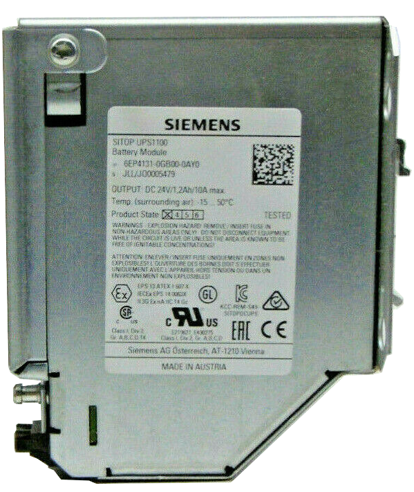 Siemens 6EP4131-0GB00-0AY0, Siemens SITOP UPS1100 24VDC 1.2Ah Battery module, Mô-đun Ắc quy UPS Siemens 6EP4131-0GB00-0AY0, Mô-đun Ắc quy UPS Siemens SITOP UPS1100 24VDC 1.2Ah, Mô-đun Ắc quy UPS Siemens dùng cho SITOP DC-USV, UPS Battery module Siemens 6EP4131-0GB00-0AY0, UPS Battery module Siemens 24VDC 1.2Ah