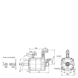 Bản vẽ Động cơ Servo Siemens - SIMOTICS S-1FL6 Servomotors - 1FL6064-1AC61-0LB1
