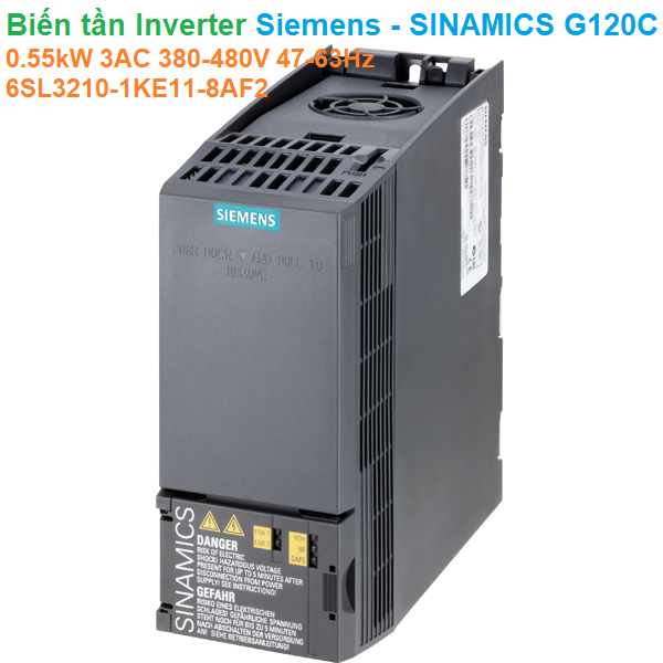 Biến tần Inverter Siemens - SINAMICS G120C 0.55kW 3AC 380-480V 47-63Hz - 6SL3210-1KE11-8AF2