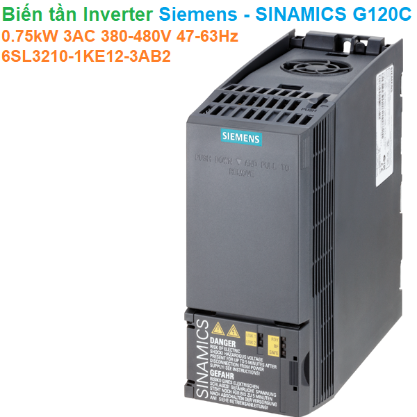 Biến tần Inverter Siemens - SINAMICS G120C 0.75kW 3AC 380-480V 47-63Hz - 6SL3210-1KE12-3AB2