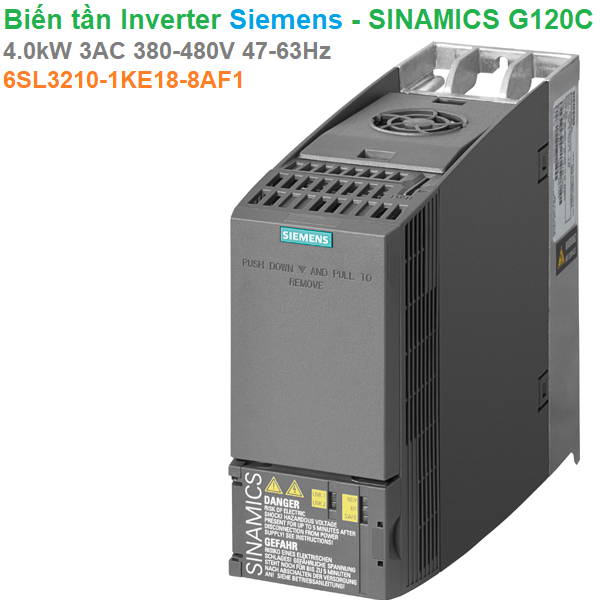 Biến tần Inverter Siemens - SINAMICS G120C 4.0kW 3AC 380-480V 47-63Hz - 6SL3210-1KE18-8AF1