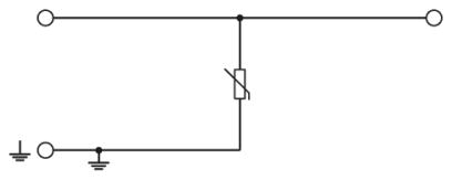 Circuit diagram Cầu đấu dây có chống sét lan truyền 24vDC - Phoenix Contact - TT-SLKK5/ 24DC - 2794903