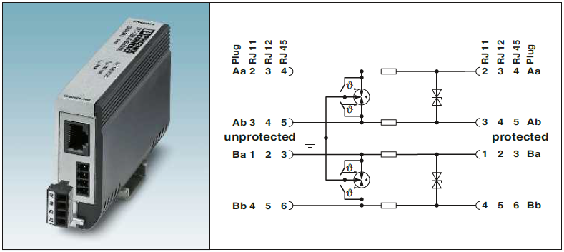 Fig 101: DT-TELE-RJ45 - SPD for telecommunications systems